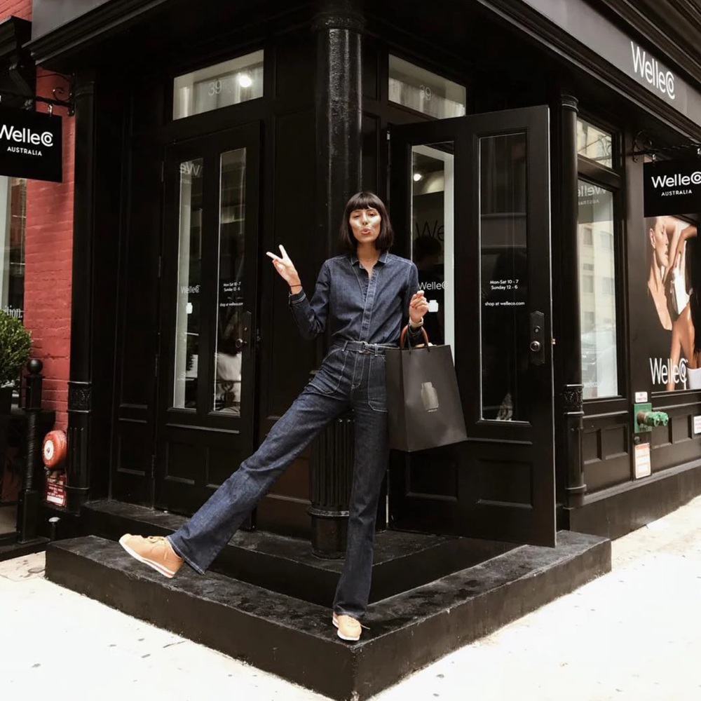 BA&SH Belted Denim Jumpsuit 1
